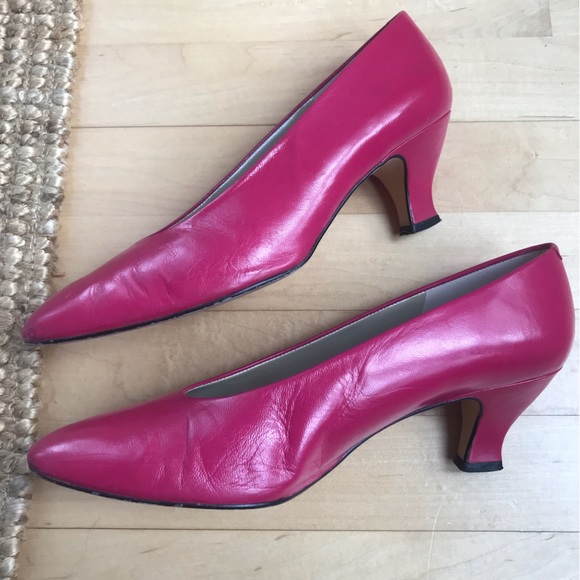 Vintage Kitten Heels Hot Pink 1980s Liz Claiborne 2", size 8 - Picture 5 of 11
